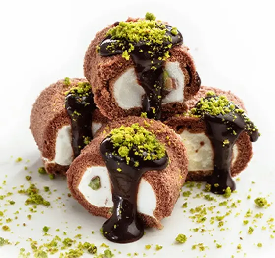 Roll Cake With Ice Cream