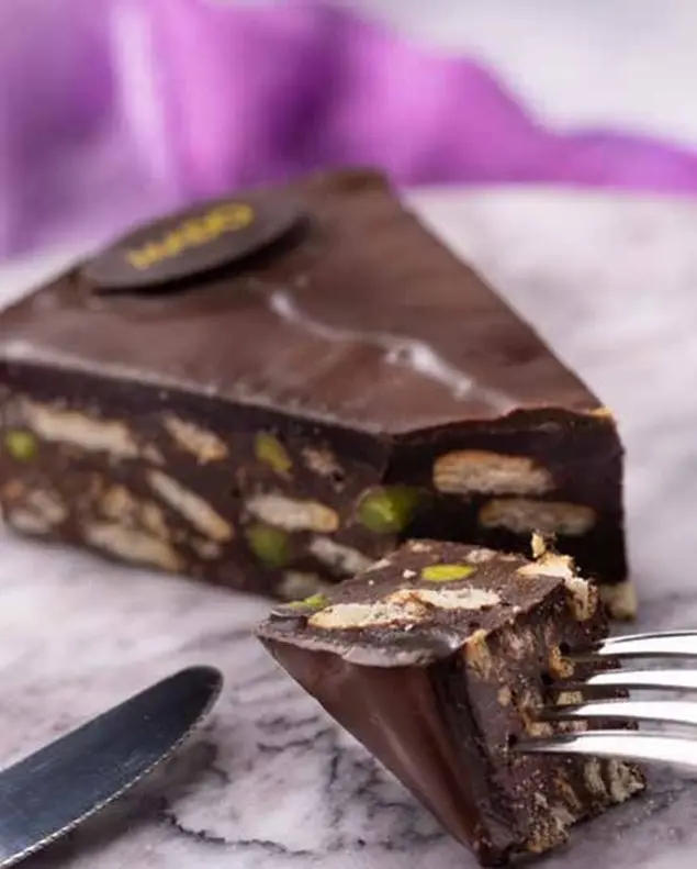 Mosaic Cake With Bitter Chocolate And Pistachio